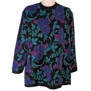 VTG Cape Cod Sportswear Women's XL Foral Pullover Crewneck Sweater